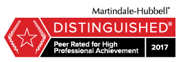 Martindale-Hubbell | Distinguished | Peer Rated For High Professional Achievement | 2017